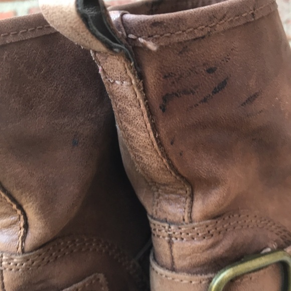 🚨B2G1 LUCKY BRAND Brown Tan Leather Ankle Boots - Picture 6 of 11